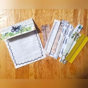 😀 HAND CRAFTED bookpage pouch with stitched ephemera